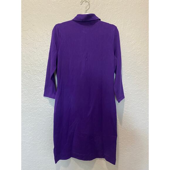 Lauren Ralph Lauren Shirt Dress Women S Crest Logo Purple Preppy - Picture 7 of 7